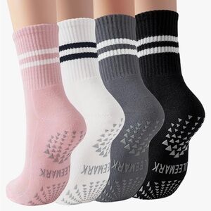 Woman’s 4 Pairs Non Slip Ankle Socks yoga Pilates’s Gym Dance Exercise New